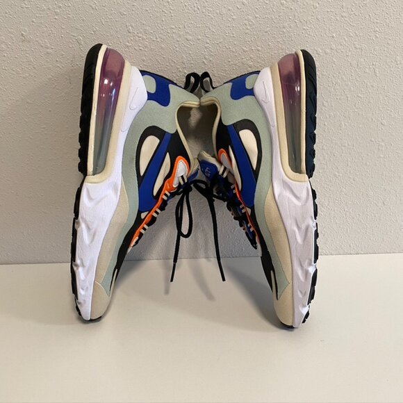 NIKE Air Max 270 React Sneakers In Fossil Hyper Blue Black  Size 7 - Picture 7 of 13